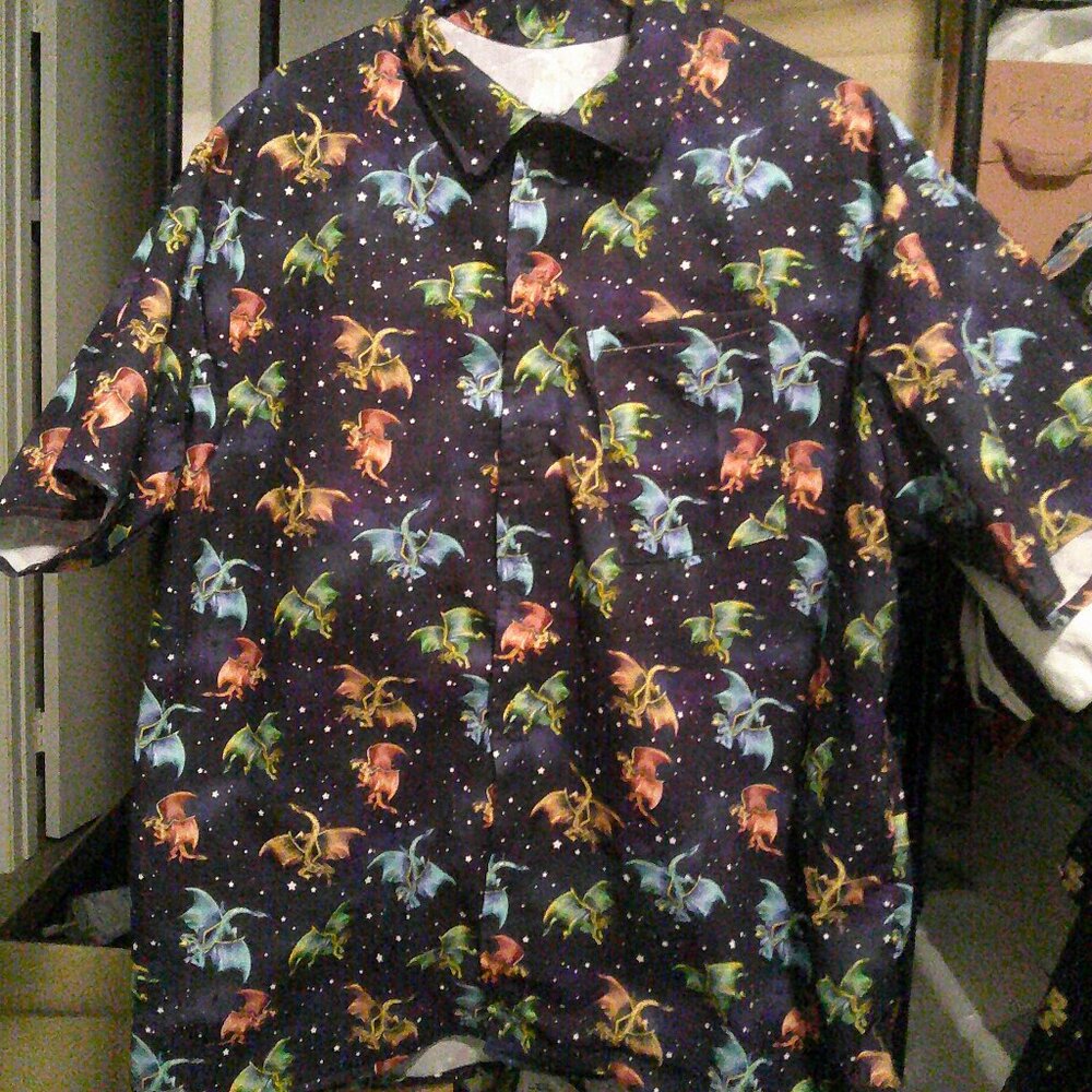 Men's XL? Dragons Shirt-Handmade-Unique!